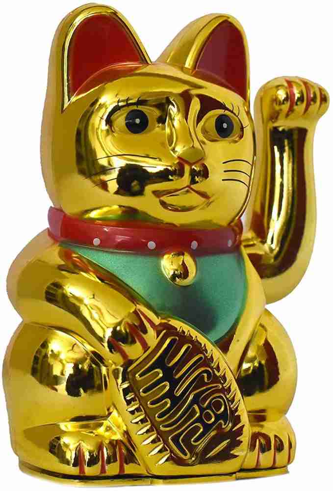 VibeX Chinese Lucky Waving Gold Cat Figure Moving Arm Decorative Showpiece  - 15 cm Price in India - Buy VibeX Chinese Lucky Waving Gold Cat Figure  Moving Arm Decorative Showpiece - 15