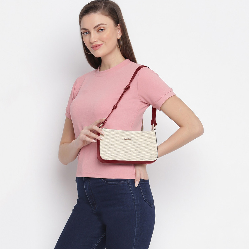 KLEIO Brown Sling Bag Jute Canvas Sleek Short Strap Shoulder Side Sling Bag for Women Girls Brown Price in India Flipkart