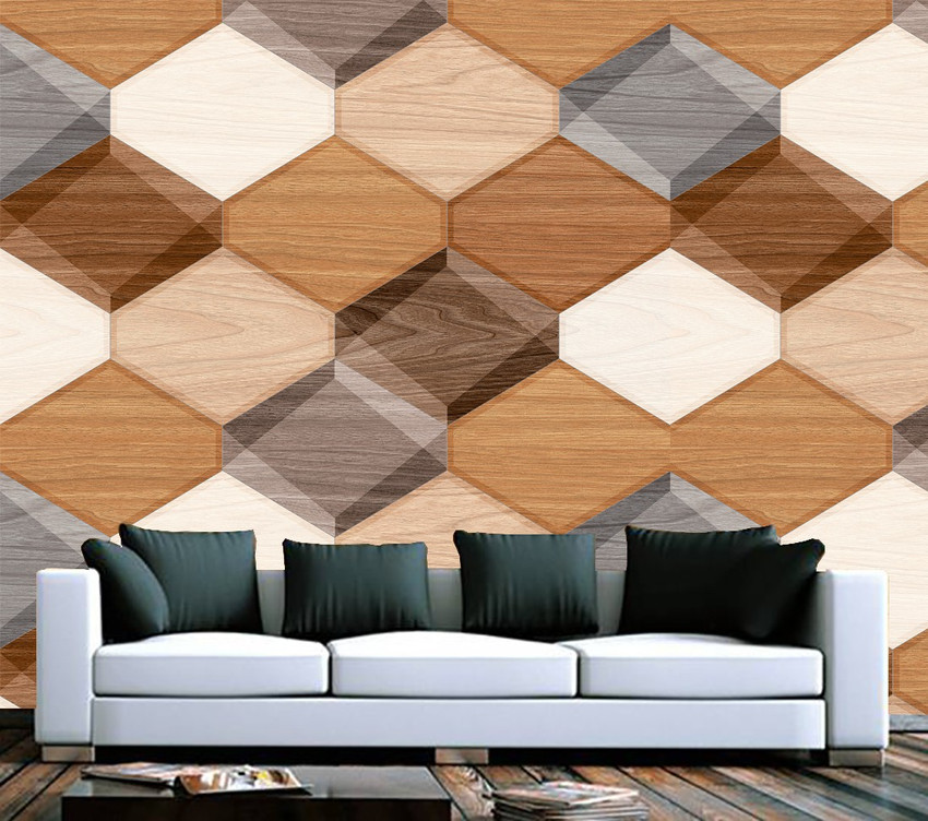 Brown and white shop wallpaper