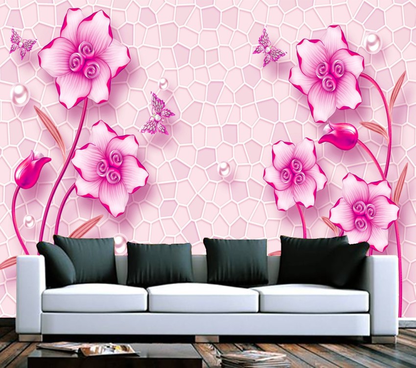 Dundee Deco Floral White Green Pink Flowers on Vines Peel and Stick  Wallpaper Border | RONA