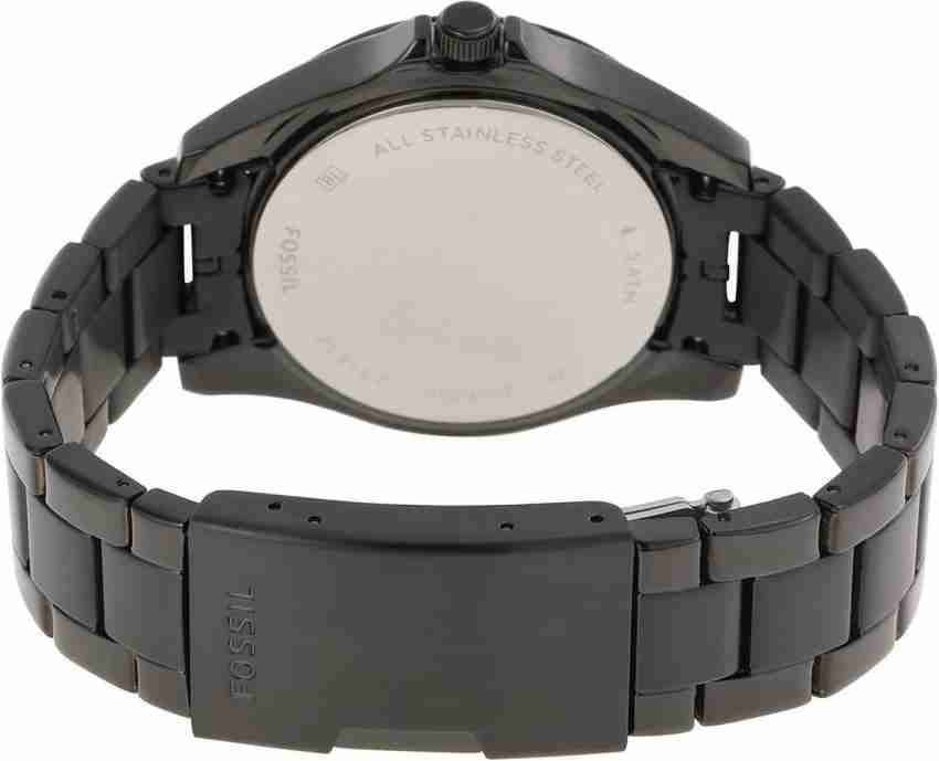 Fossil women's black stainless steel watch hot sale