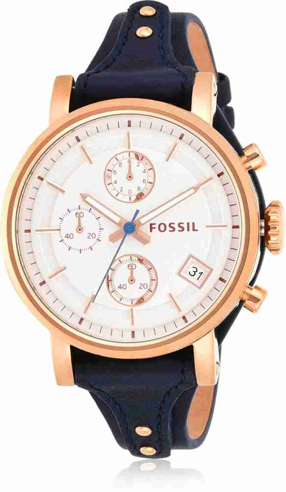 Fossil watches ladies leather on sale strap