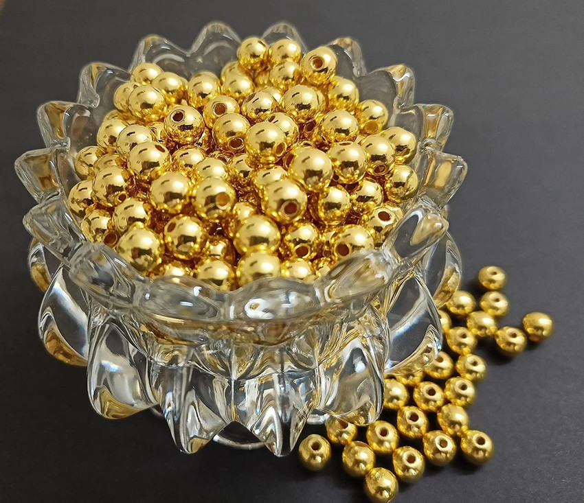Golden beads for jewellery making on sale