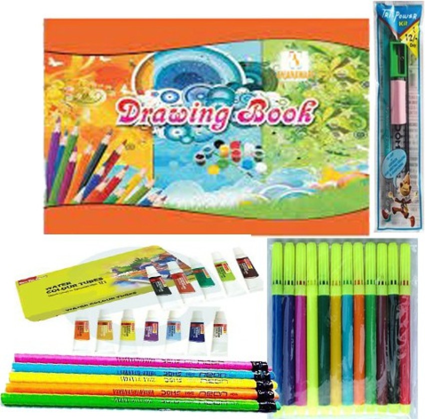 anjanaware Activity Series-Painting Kit Art Set Drawing Kit Sketch Pen  Crayons Set Drawing Book All-In-One DIY Craft Set for Kids from 3-14 Years  - Activity Series-Painting Kit Art Set Drawing Kit Sketch