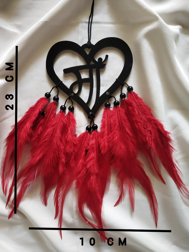 Alakh Creation MAA HEART Car Front Mirror Hanger Decorative Made