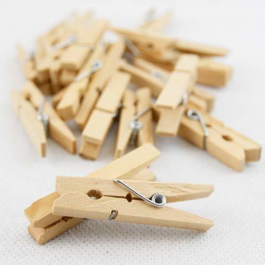 Vibhuti Crafts 1 Inch Natural Wooden Pegs, Clips - Ideal for DIY  Activities, Party Decorations, Hobby Crafts, Scrapbooking (Natural Wooden,  60)