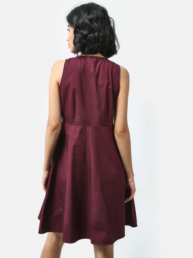 Koovs Women Skater Maroon Dress Buy Koovs Women Skater Maroon Dress Online at Best Prices in India Flipkart