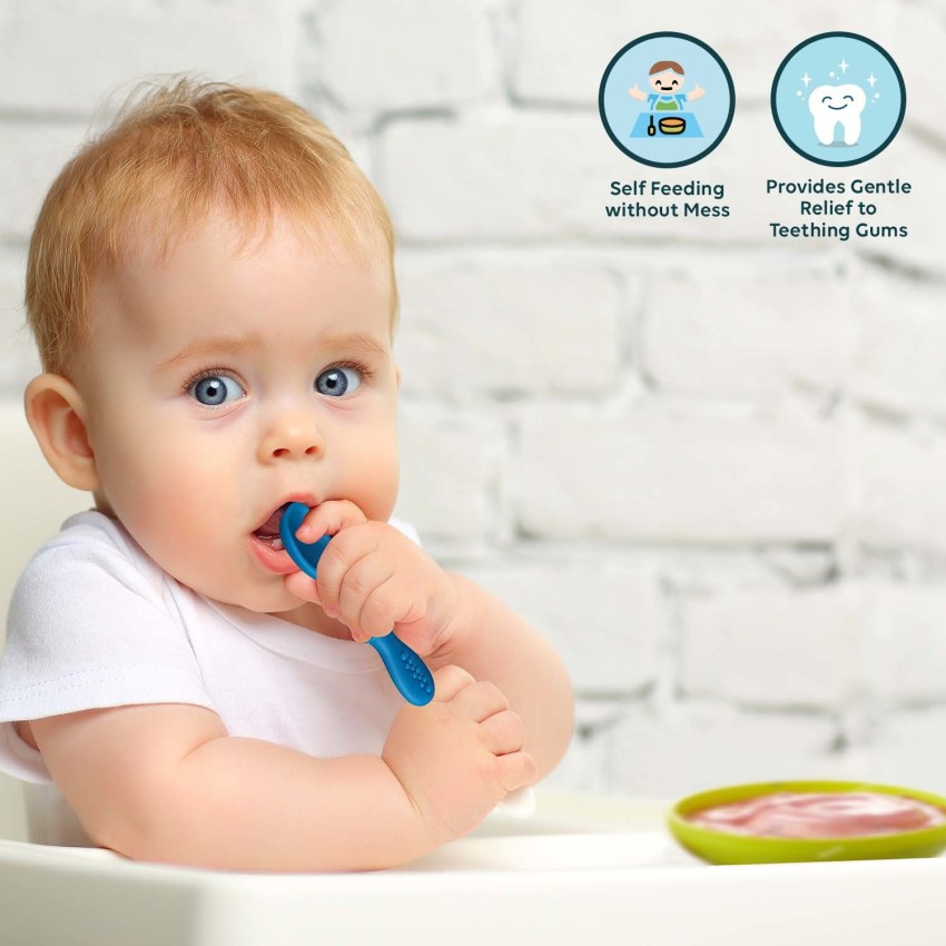 4 Pcs Silicone Baby Spoons First Stage Baby Feeding Spoon Infant Spoons Baby  Led Weaning Spoons Baby Teething Spoon for Training 6 Months Baby Self  Feeding 