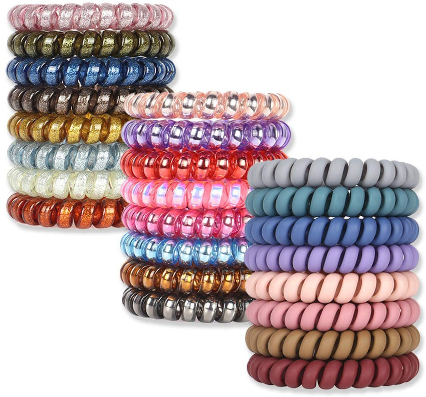 Ghelonadi 10 Pcs Plastic Spiral Hair Ties Hair Band Ponytail
