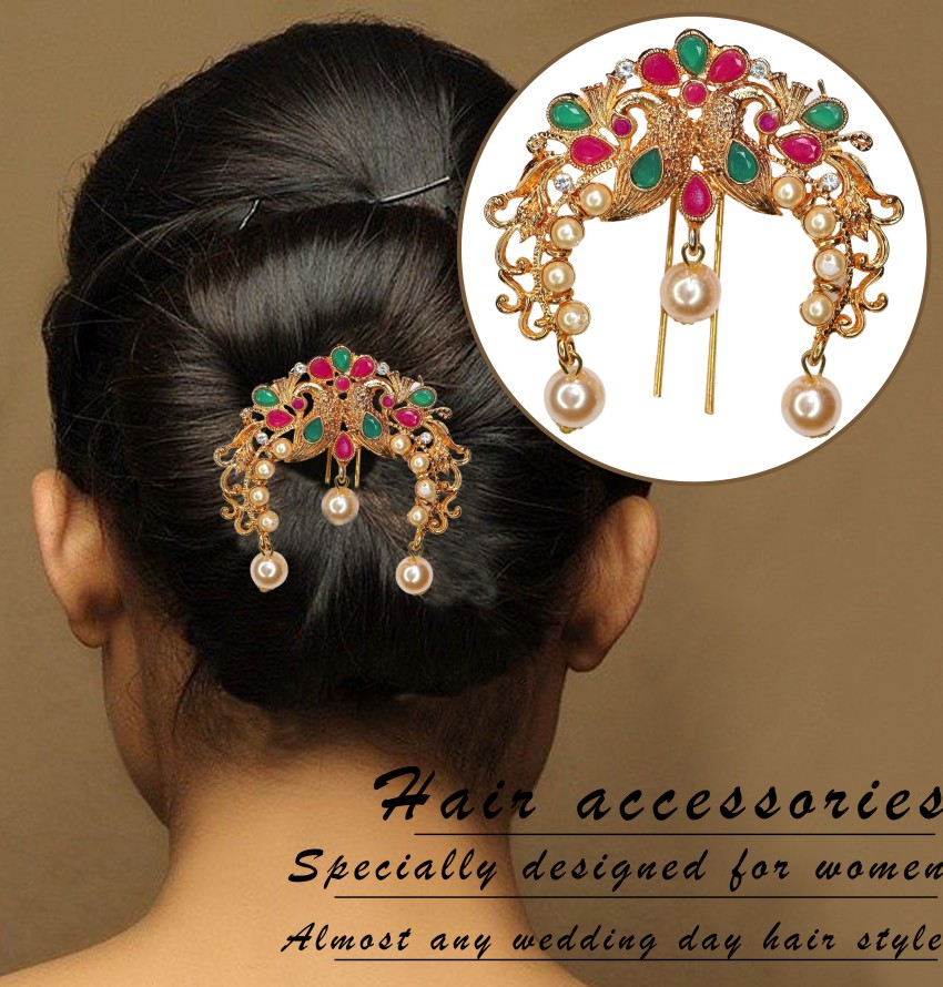 Vogue Hair Accessories Womens Fancy Party Bridal Wedding Flower Bun Juda  Gajra Hair Accessory Set red Buy Online at Low Price in India  Snapdeal