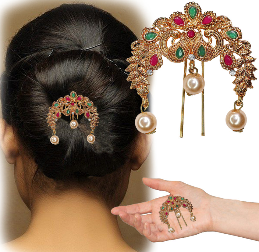 Buy Indian Women Bridal Hair Accessories  Gajra Bun hair Online in India   Etsy