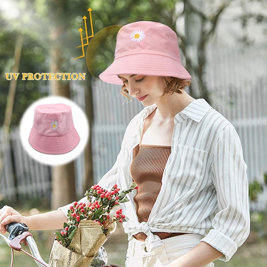 HANDCUFFS Women's Bucket Hats Little DaisyPrint Hat Summer Cotton