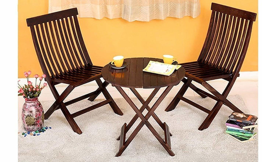 Ready assembled folding table and outlet chairs