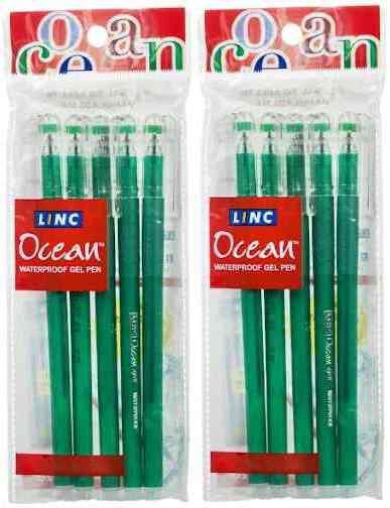 25 Linc OCEAN CLASSIC Gel Pen BLUE| 0.55 mm | Waterproof Gel Ink | textured  Grip