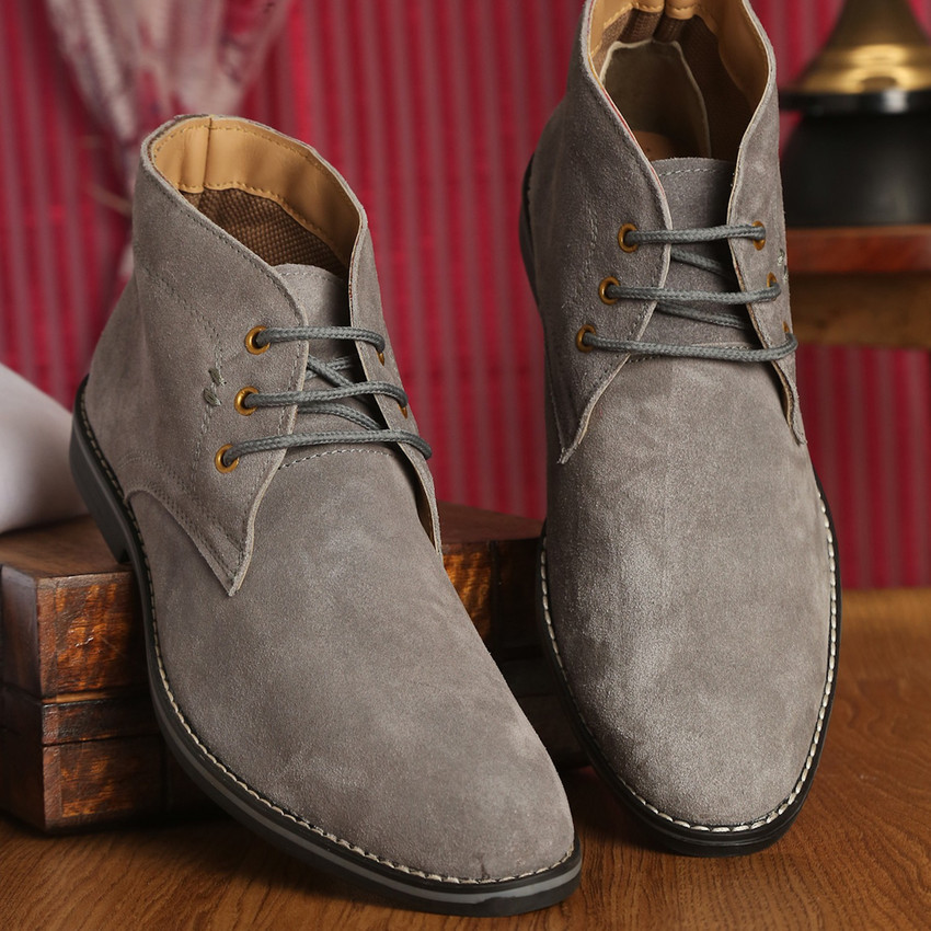 LOUIS STITCH Men s Handmade High Ankle Chukka Boots Italian Suede