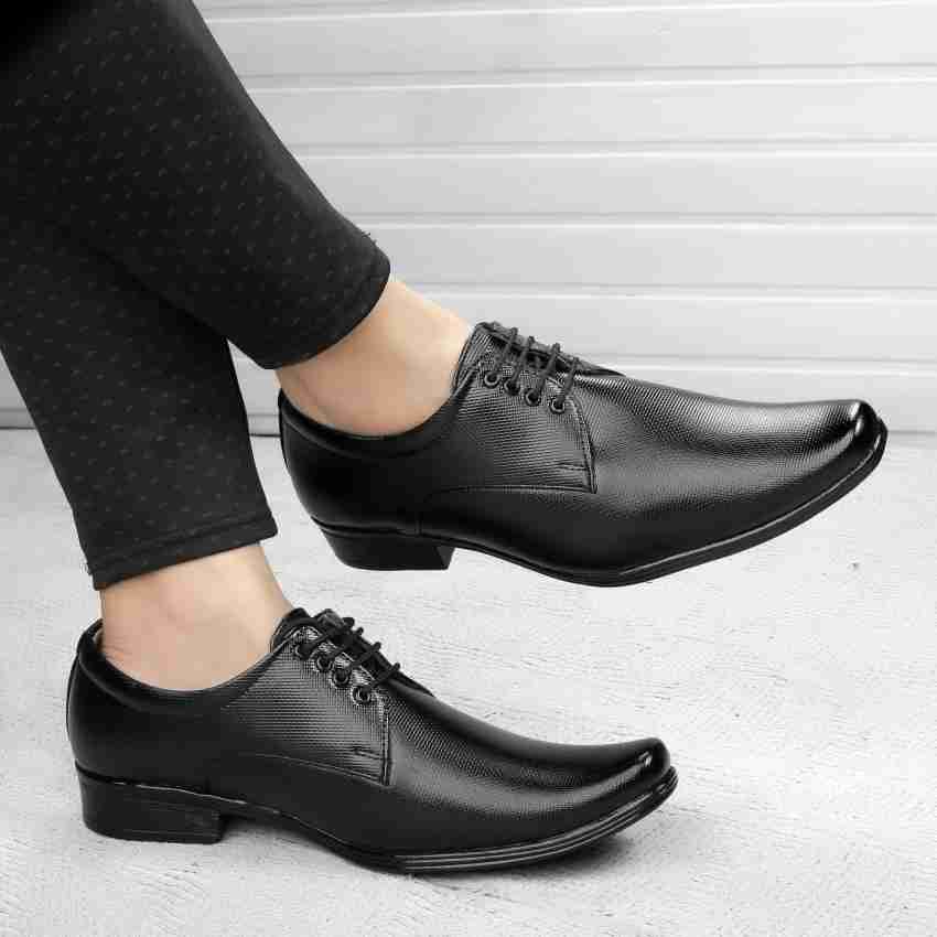 Black formal shop shoes with laces