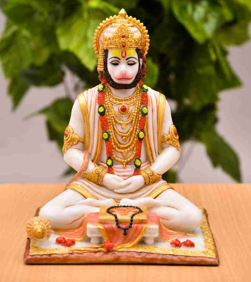 Sandalwood Hand Carved Statue Of online Sitting Hanuman Ji Indoor Figurine Home Decor Idol For Table Decor And Gifts And Home Decor