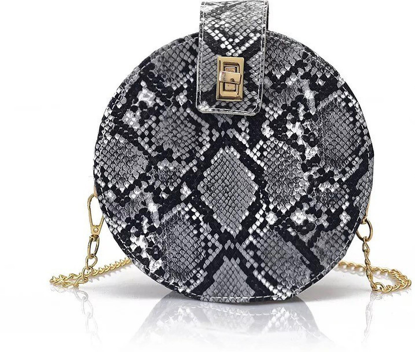 Round snake print bag top