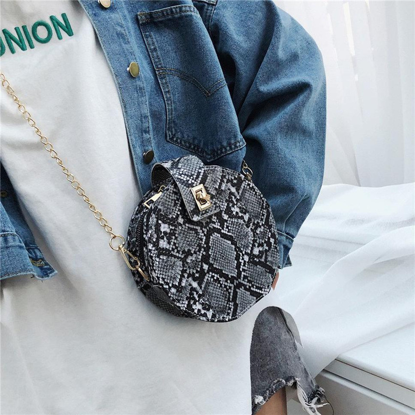 Snake print round bag store