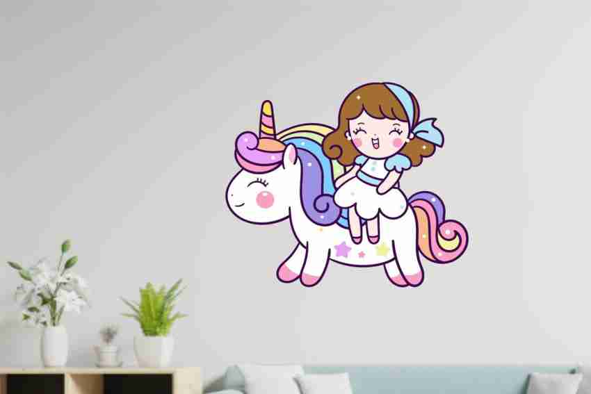 3D Cartoon Unicorn Horse Wall Sticker