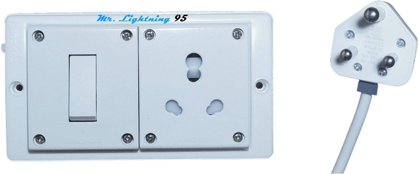 Mr. Lightning 95 (16 Amp) Glossy Switch Extension Power Board with Long  Wire 1.5 mm (8M) 1 Socket Extension Boards Price in India - Buy Mr.  Lightning 95 (16 Amp) Glossy Switch