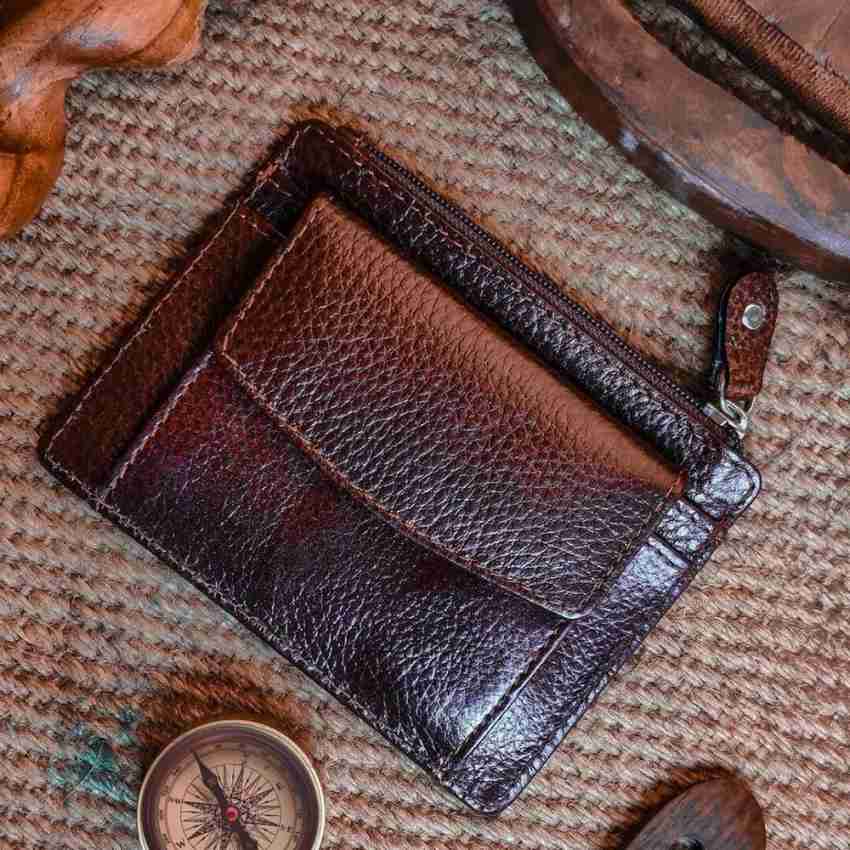 Faztroo Super Slim Wallet / Leather Card Holder for Men & Women, Brown