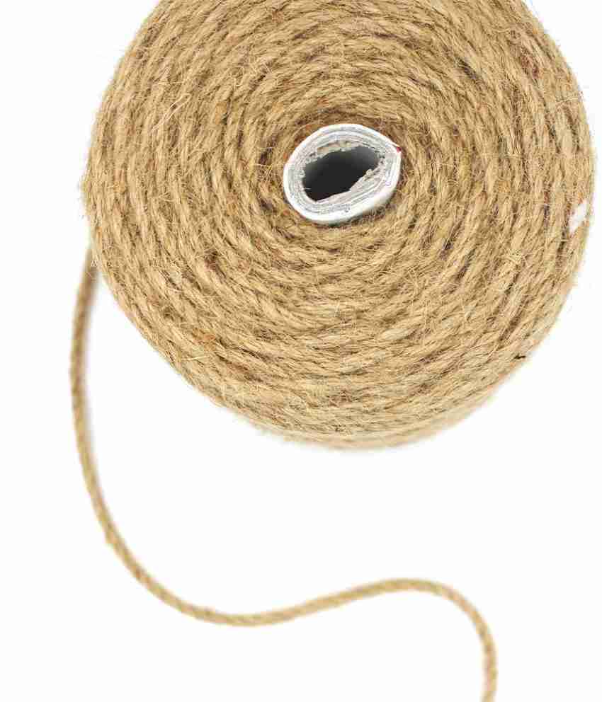 Jute Thread Twine Cord,: Natural: (Thick: 2mm, Length: 25m