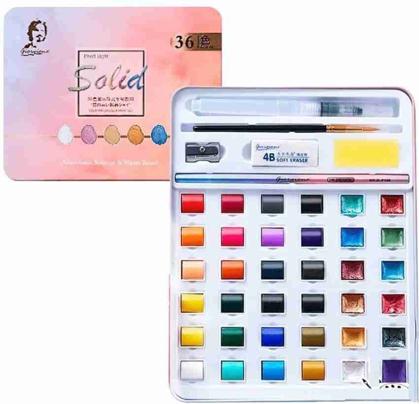 Portable Solid Watercolor Set 24/36 Colors Water Color Paint