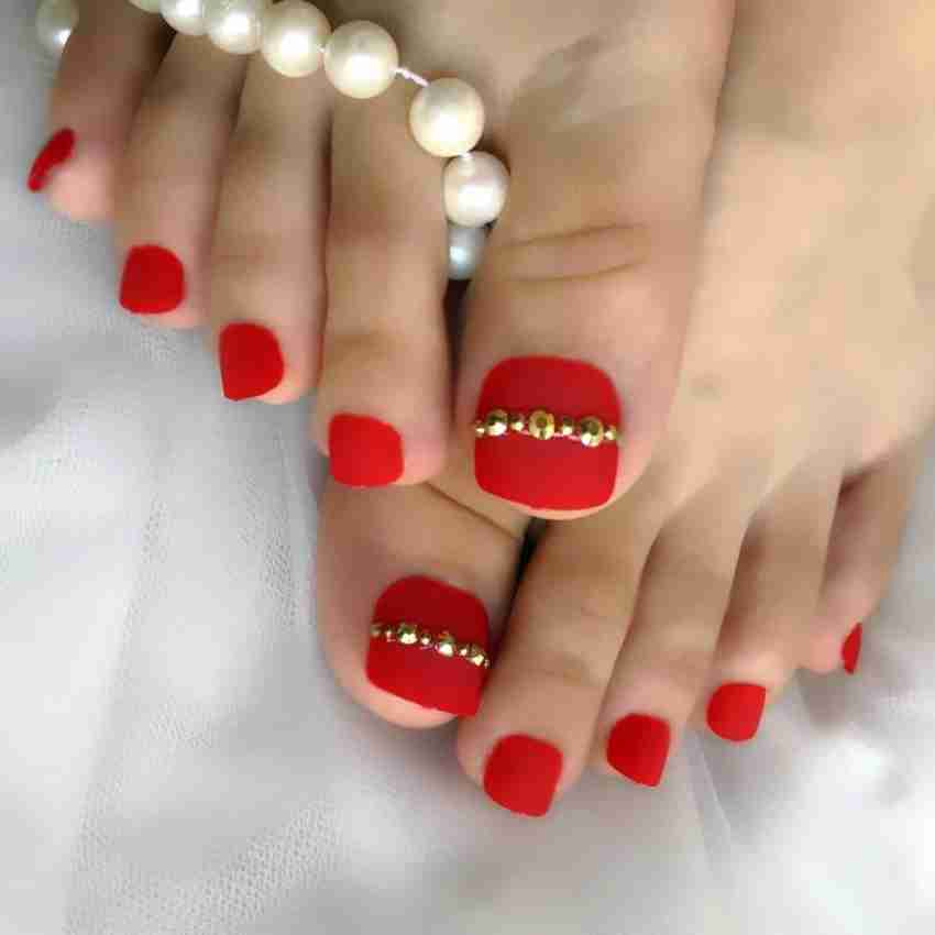 Business Venture 24 Pc/Set Red Toe Stone Reusable Artificial Nails With  Glue.Toe Nail Extension Red - Price In India, Buy Business Venture 24  Pc/Set Red Toe Stone Reusable Artificial Nails With Glue.Toe