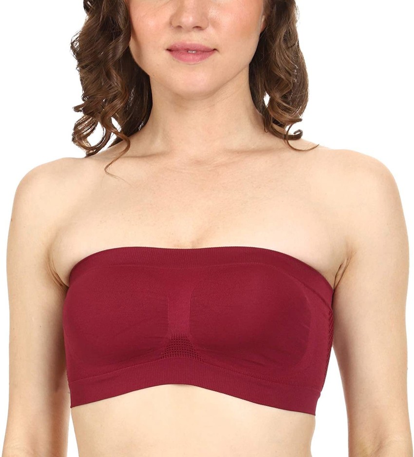 ELLBE Women's Non-Padded, Non-Wired, Seamless, Strapless Tube Bra