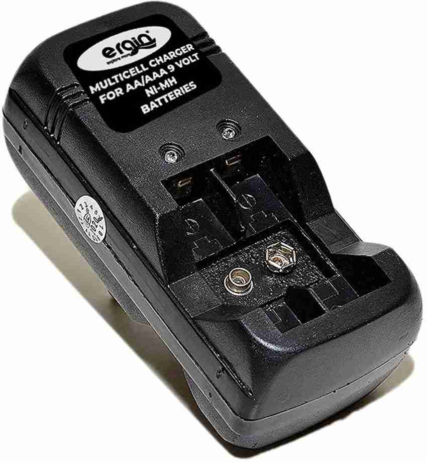 Ergin EMC91 Black Rechargeable Battery for AA AAA or 9 Volt Camera