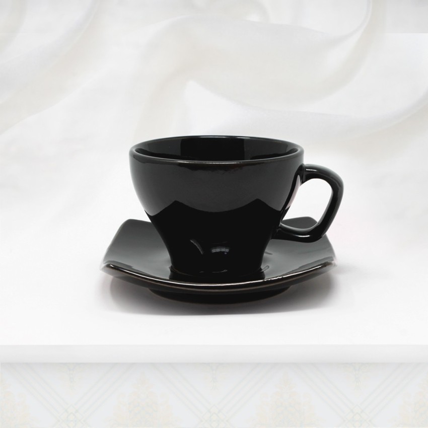 notNeutral Double Cappuccino Cup and Saucer - Matte Black