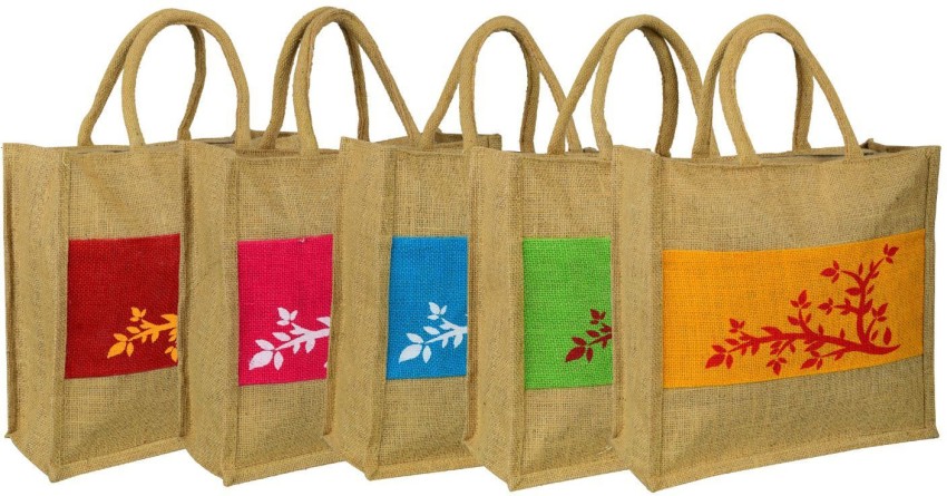 Buy Foonty Exclusive Stripe Daily Use Jute Lunch Bags(Combo of  2,Multicolor,FFFWB6014E) at Amazon.in