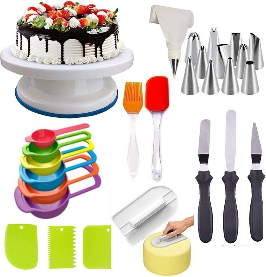 Product Name: * Cake Tools Round Easy Rotate 1- Cake Table, 1-Nozzle, 1- 3  Scrapper + set of spa.… | Cake decorating stand, Cake decorating turntable,  Icing nozzles