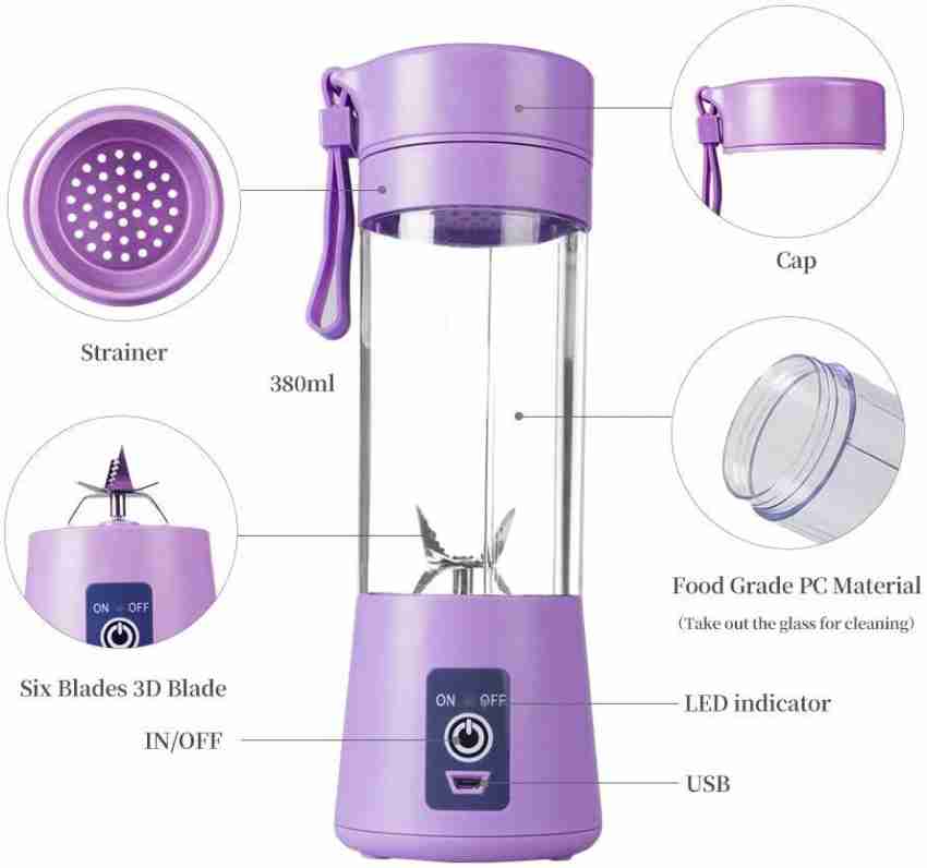 Buy Bs Spy USB Juicer Electric Portable Mixer Grinder Hand Blender Shaker  Mixer Juicer Pink 200 Juicer Online at Best Prices in India - JioMart.