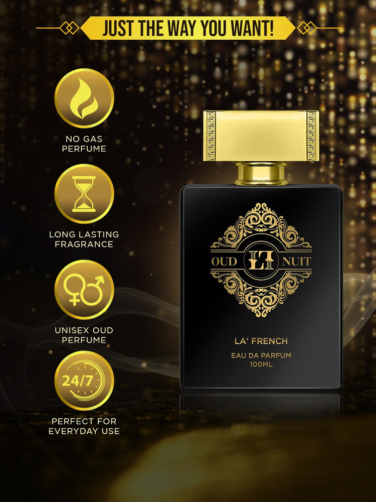 La French Oud Nuit Parfum with Long Lasting Fragrances 100ml For Men and Women Eau de Parfum 100 ml