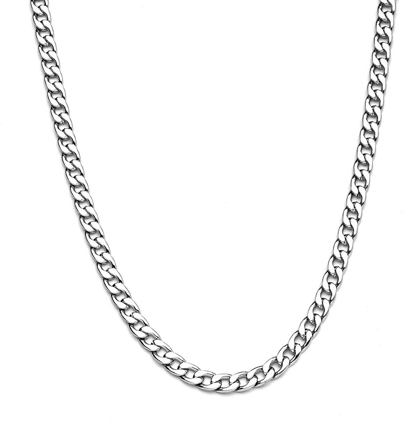 Silver plated chain necklace shop