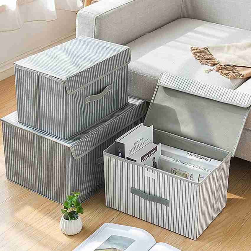 Fabric storage store containers with lids