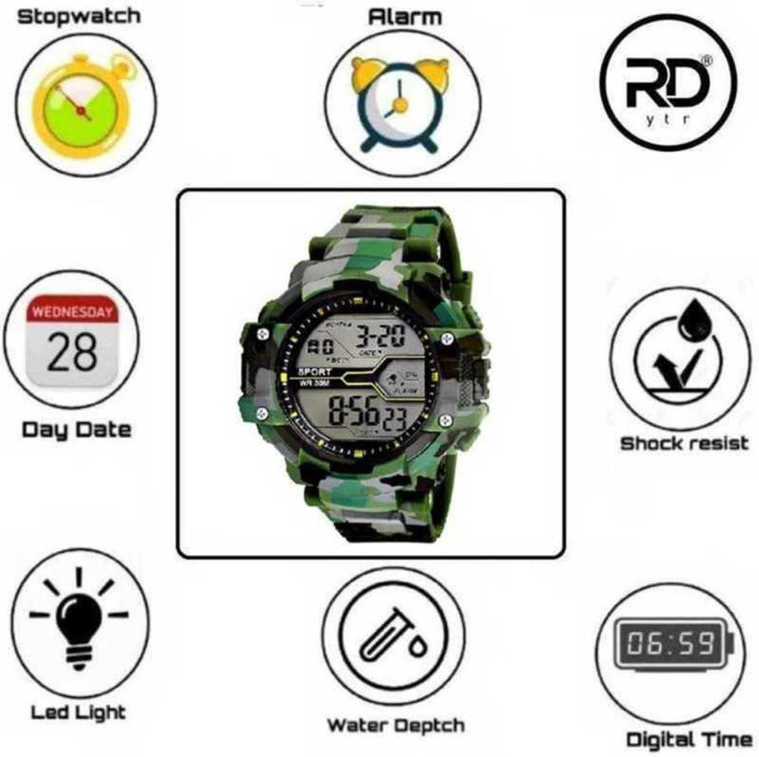 Hand watch army outlet colour