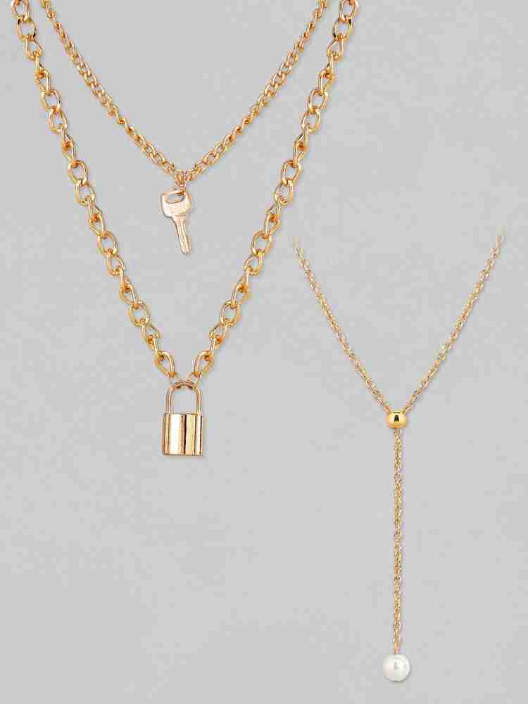 TOKYO TALKIES X RUBANS Gold Toned Multi Layered Set of 2 Necklace  Gold-plated Plated Alloy Chain Price in India - Buy TOKYO TALKIES X RUBANS  Gold Toned Multi Layered Set of 2