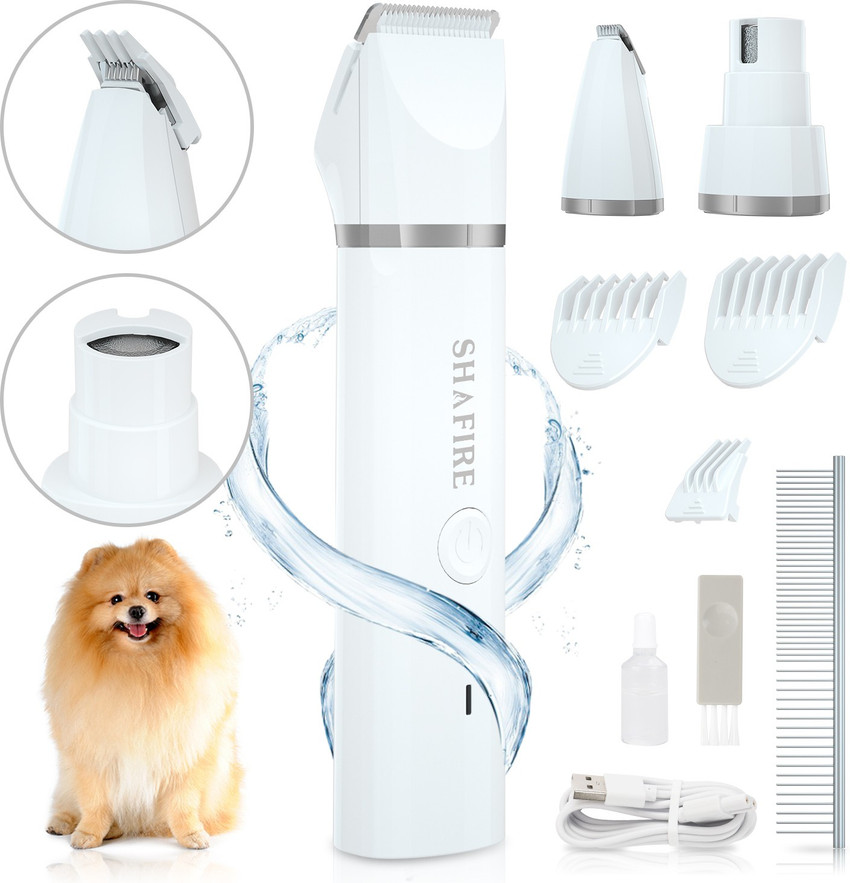 SHAFIRE Multifunctional Professional Dog Trimmer White Pet Hair