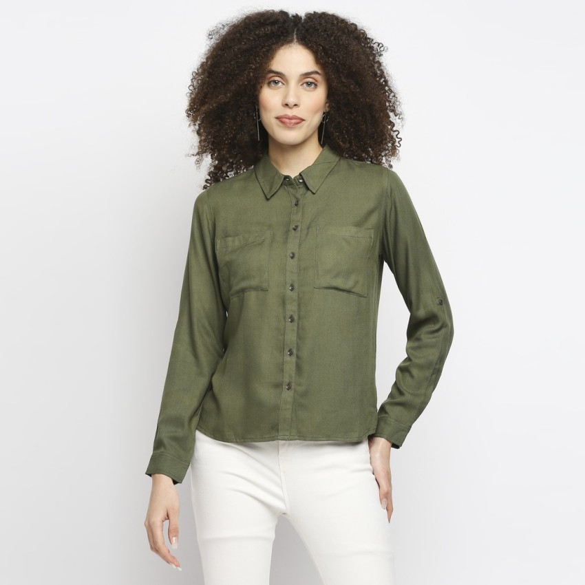 Discover 139+ olive green denim shirt mens latest - dedaotaonec