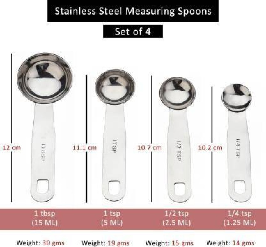 Silver 15 mL 40 Gram Measuring Spoon, For Home, Steel at best