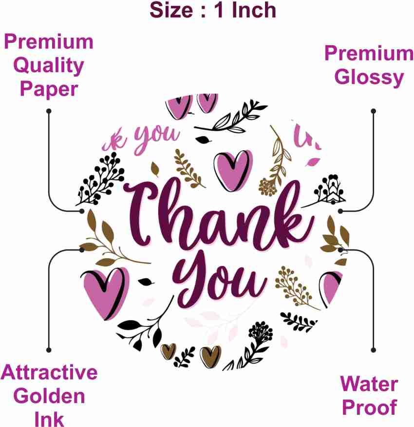 CLICKEDIN 5.08 cm Thank you stickers Self Adhesive Sticker Price in India -  Buy CLICKEDIN 5.08 cm Thank you stickers Self Adhesive Sticker online at
