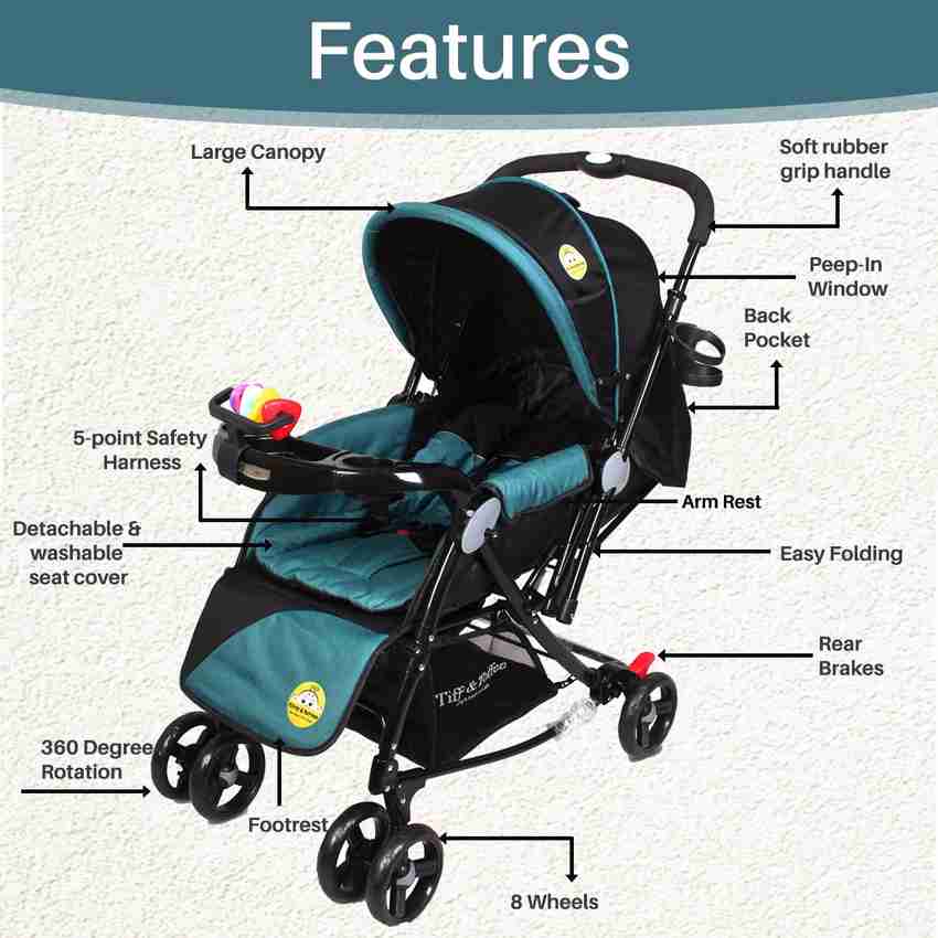 Tiffy & toffee baby stroller pram shop with rocker
