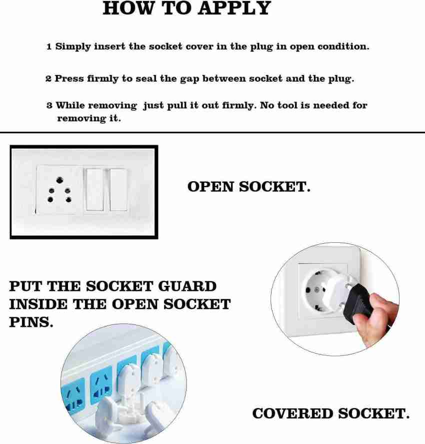 White Socket safety cover, Pack of 2