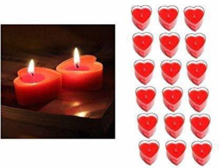 Four Stripes Red Heart shaped Scented Tealight Romantic Candle