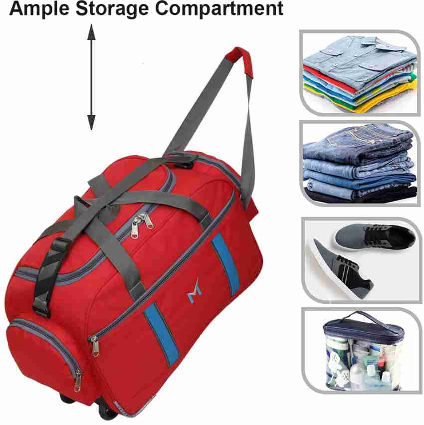 SMS BAG HOUSE (Expandable) Polyester Lightweight 50 L Luggage Travel Duffel  Bag With 2 Wheels