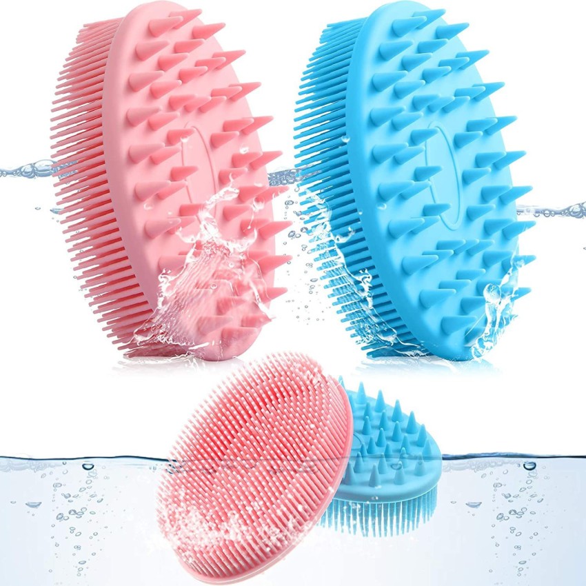 2 In 1 Bath And Shampoo Brush, Silicone Body Scrubber For Use In