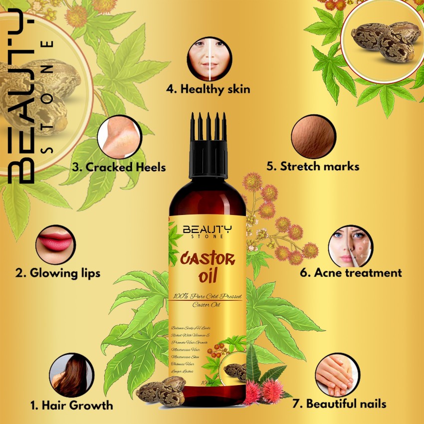 Buy Mamaearth Castor Oil 100% Pure Cold Pressed Oil For Skin- Hair & Nails  Online